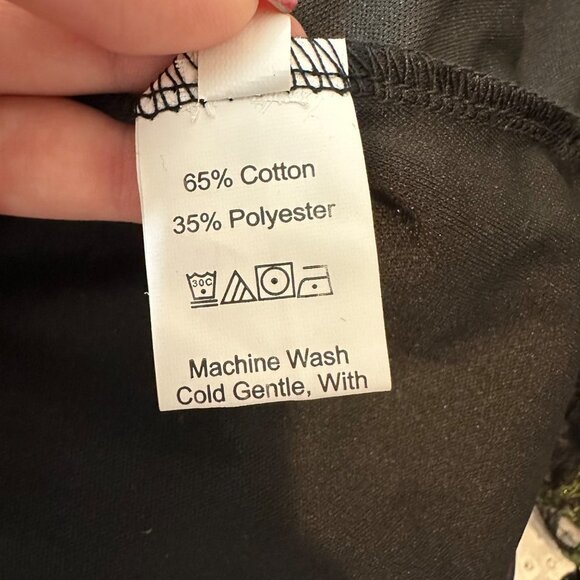 Women's Floral Embroidery Mesh Long Sleeve Black Dress XL - Picture 6 of 6